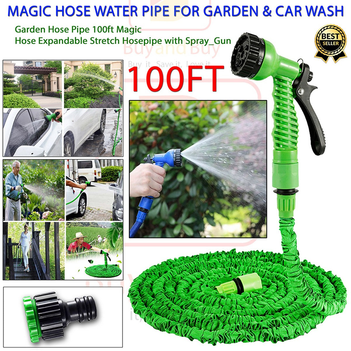 Hose Water Pipe for Garden & Car wash - 100ft
