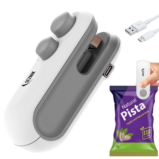 Mini Seal Machine, 2 in 1 USB Rechargeable Magnetic Heat Sealing & Cutting, Portable Handheld Vacuum Sealer for Food, Snacks, Chips, Fresh Storage, Plastic Bags Sealing Machine