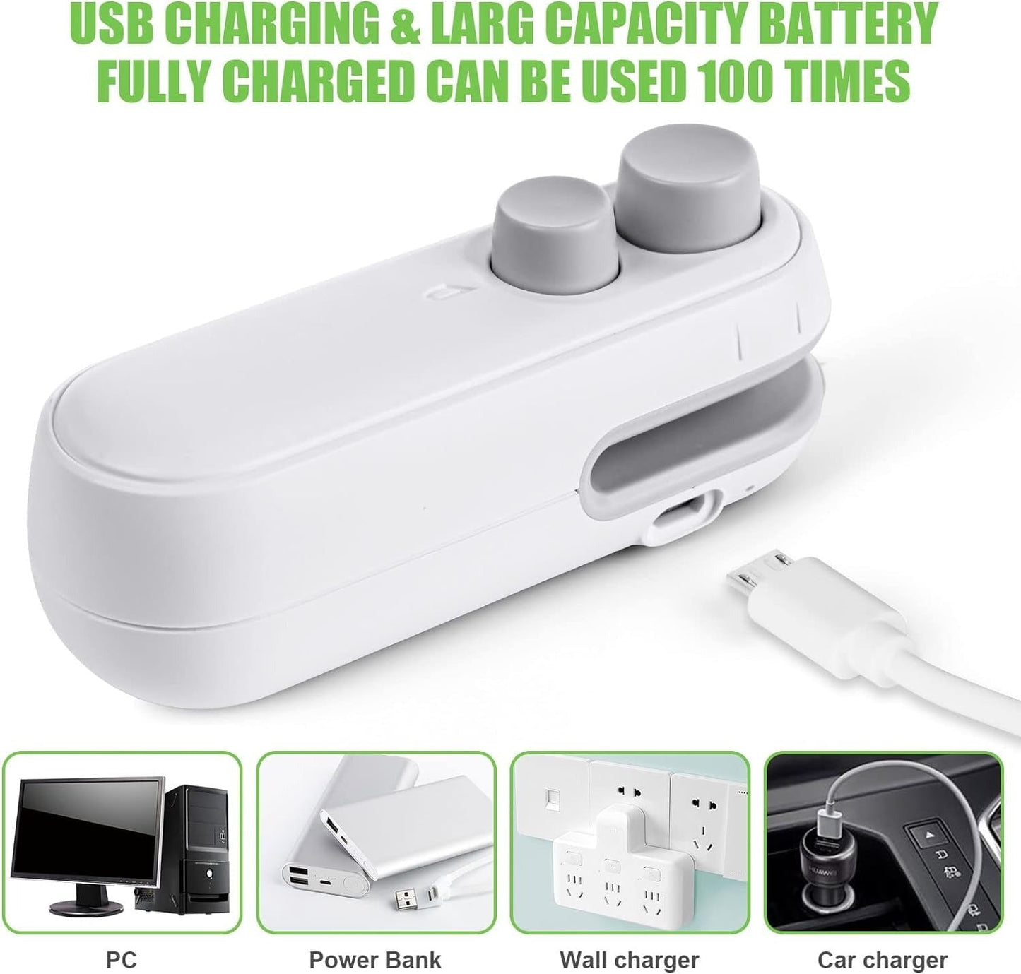 Mini Seal Machine, 2 in 1 USB Rechargeable Magnetic Heat Sealing & Cutting, Portable Handheld Vacuum Sealer for Food, Snacks, Chips, Fresh Storage, Plastic Bags Sealing Machine