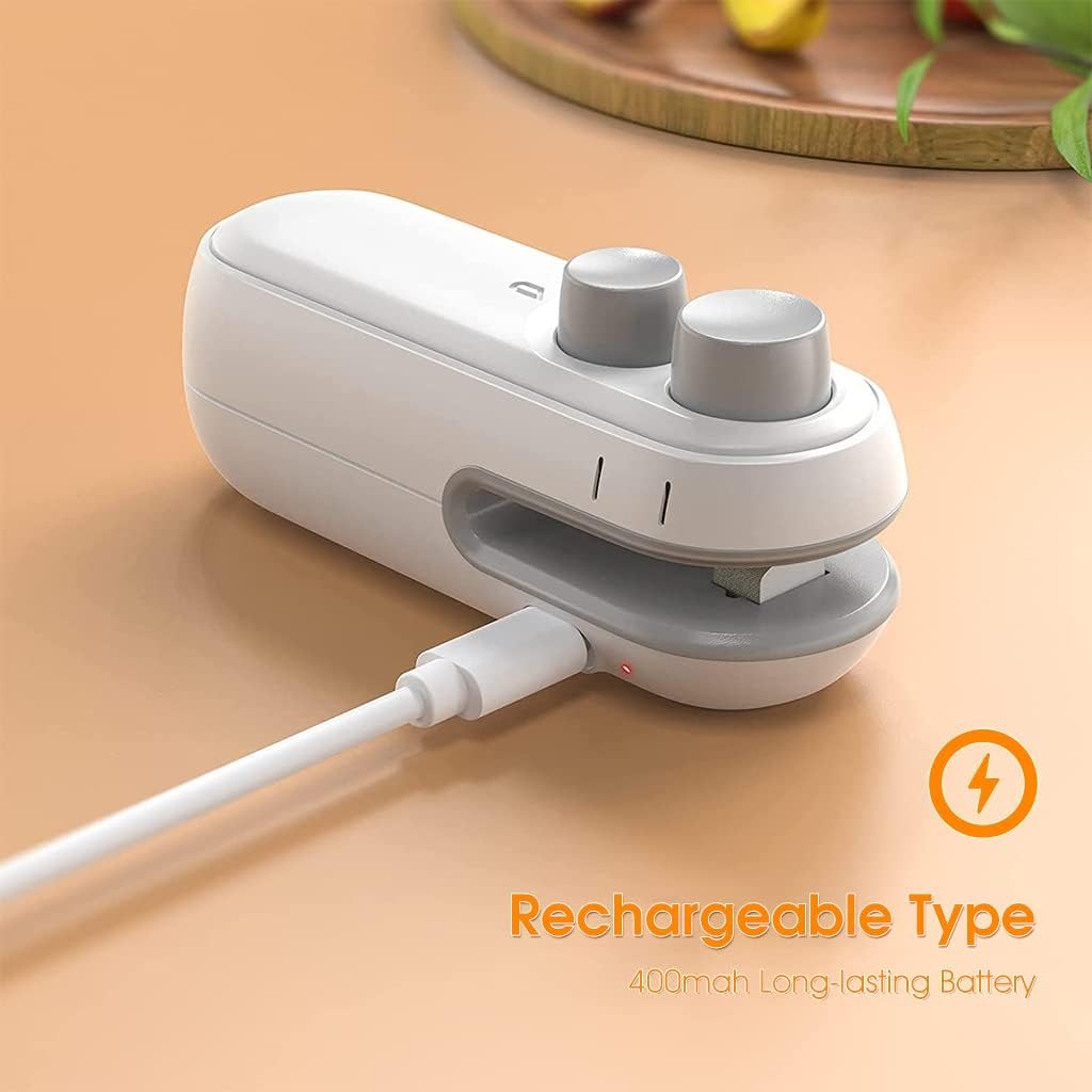 Mini Seal Machine, 2 in 1 USB Rechargeable Magnetic Heat Sealing & Cutting, Portable Handheld Vacuum Sealer for Food, Snacks, Chips, Fresh Storage, Plastic Bags Sealing Machine
